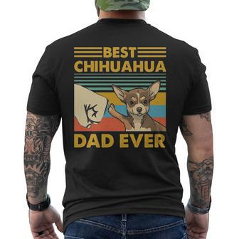 Best Chihuahua Dad Ever Retro Vintage Sunse Men's T-shirt Back Print | Mazezy