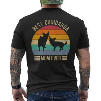 Best Chihuahua Mom Ever Retro Vintage Dog Lover Gif Men's T-shirt Back Print | Mazezy