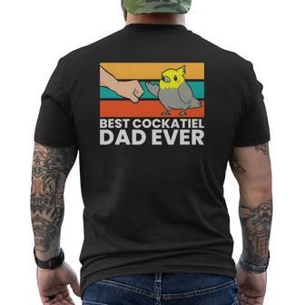 Best Cockatiel Dad Ever Bird Cockatiel Parrot Mens Back Print T-shirt | Mazezy