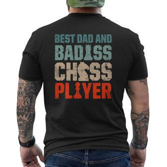 Best Dad And Badass Chess Player Mens Back Print T-shirt | Mazezy