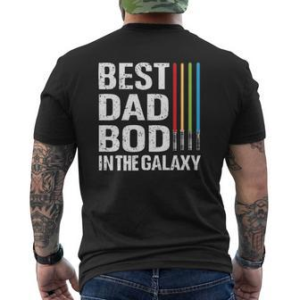 Best Dad Bod In Galaxy Fathers Day Mens Back Print T-shirt | Mazezy