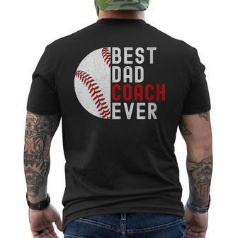 Best Dad Coach Ever Baseball Father's Day Men's T-shirt Back Print - Seseable