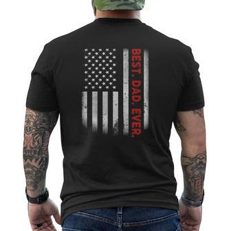 Best Dad Ever American Flag Father's Day Mens Back Print T-shirt | Mazezy CA