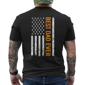 Best Dad Ever With American Flag Fathers Day Dad Men's T-shirt Back Print - Thegiftio UK