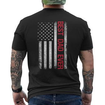 Best Dad Ever American Flag Mens Back Print T-shirt | Mazezy