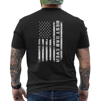 Best Dad Ever Back Print American Flag Father's Day Mens Back Print T-shirt | Mazezy