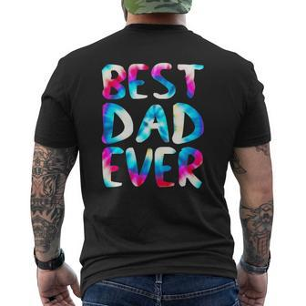 Best Dad Ever Colorful Tie Dye Fathers Day Mens Back Print T-shirt | Mazezy