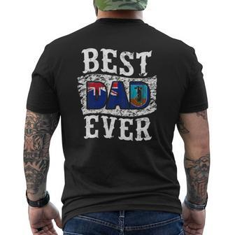 Best Dad Ever Father's Day Montserrat Flag Mens Back Print T-shirt | Mazezy