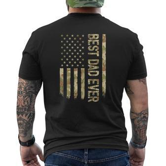 Best Dad Ever Us American Flag Camo Father's Day Mens Back Print T-shirt | Mazezy