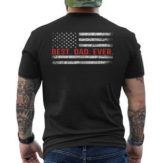Best Dad Ever With Us American Flag Distressed Father's Day Men's T-shirt Back Print - Thegiftio UK