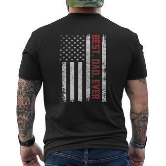 Best Dad Ever Us American Flag Fathers Day Mens Back Print T-shirt | Mazezy