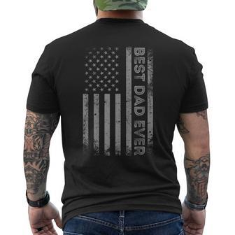 Best Dad Ever With Us American Flag Fathers Day Vintage Men's T-shirt Back Print - Monsterry UK