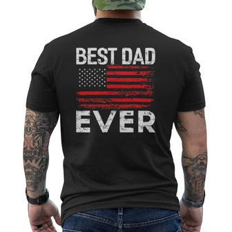 Best Dad Ever With Us American Flag Mens Back Print T-shirt | Mazezy CA