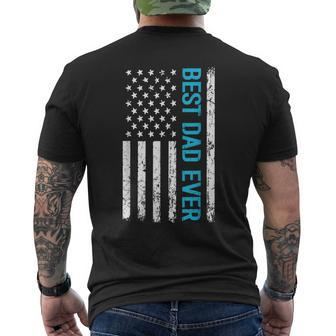 Best Dad Ever With Us Flag American Fathers Day Dad Men's T-shirt Back Print - Thegiftio UK