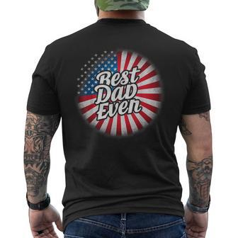 Best Dad Ever Us Flag Patriotic Fathers Day Men's T-shirt Back Print - Thegiftio UK