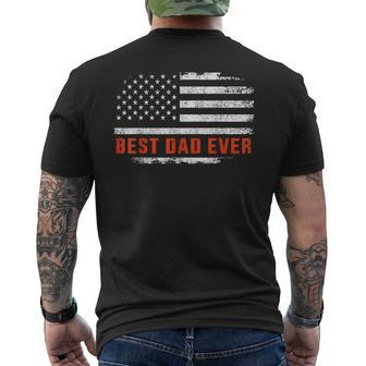 Best Dad Ever Usa American Flag For Fathers Day Birthday Men's T-shirt Back Print - Thegiftio UK
