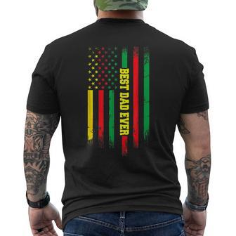 Best Dad Ever Usa Flag Black History Day Father Day Men's T-shirt Back Print - Seseable