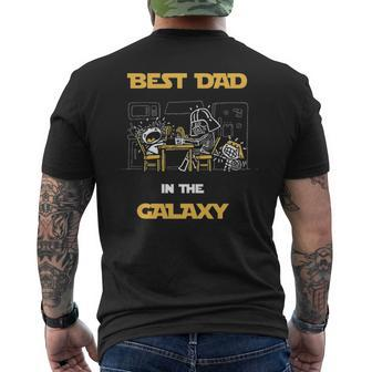 Best Dad In The Galaxy T Men's T-shirt Back Print | Mazezy