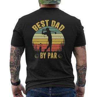 Best Dad By Par Father's Day Golfing Mens Back Print T-shirt | Mazezy