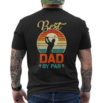 Best Dad By Par Golfing Vintage Retro For Father Day Men's T-shirt Back Print - Monsterry
