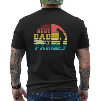 Best Dad By Par Retro Sunset Mens Back Print T-shirt | Mazezy