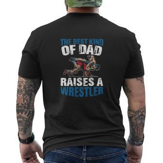 The Best Dad Raises A Wrestler Mens Back Print T-shirt | Mazezy