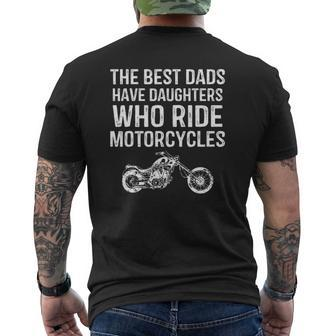 The Best Dads Have Daughters Who Ride Motorcycles Father's Day Mens Back Print T-shirt | Mazezy