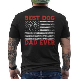 Best Dog Dad Ever American Flag Happy Fathers Day Puppy Men's T-shirt Back Print - Thegiftio UK