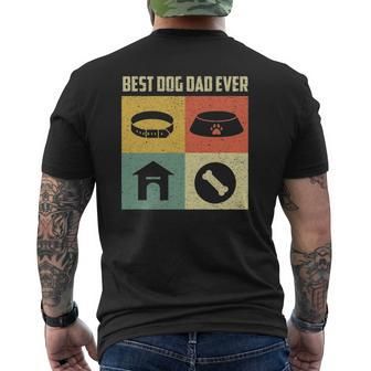 Best Dog Dad Ever Cool Father's Day Retro Vintage Dog Mens Back Print T-shirt | Mazezy