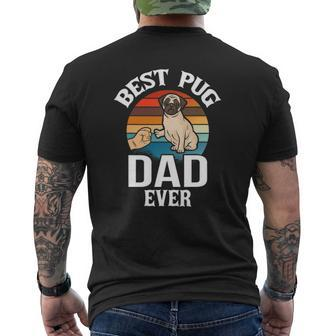 Best Dog Dad Ever Pug Retro Vintage Mens Back Print T-shirt | Mazezy
