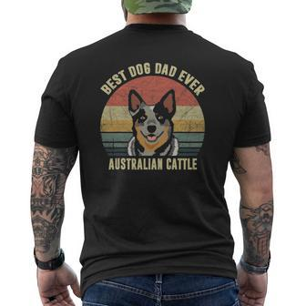 Best Dog Dad Ever Vintage Australian Cattle Dog Puppy Lover Mens Back Print T-shirt | Mazezy AU