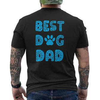 Best Dog Dad With Paw Print Mens Back Print T-shirt | Mazezy