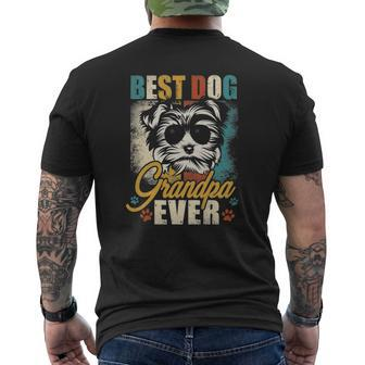 Best Dog Grandpa Ever Yorkie Father's Day Mens Back Print T-shirt | Mazezy