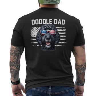 Best Doodle Dad American Flag Black Goldendoodle Dad Men's T-shirt Back Print - Monsterry AU