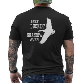Best Duckin' Grandpa Ever Hunters Love Duck Father Tee Mens Back Print T-shirt | Mazezy