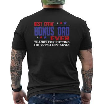 Best Effin’ Bonus Dad Ever Stepdad Father's Day Mens Back Print T-shirt | Mazezy