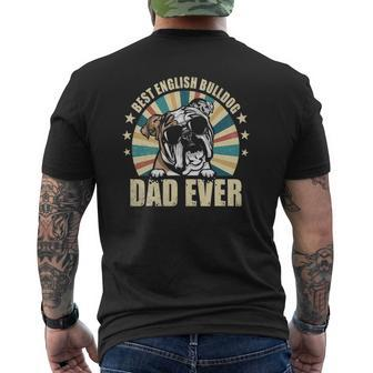Best English Bulldog Dad Ever Vintage Dog Lover Mens Back Print T-shirt | Mazezy