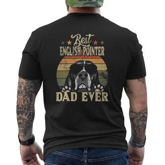 Best English Pointer Dad Ever Vintage Retro Mens Back Print T-shirt | Mazezy
