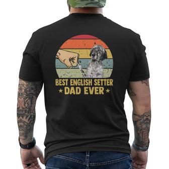 Best English Setter Dad Ever Retro Vintage Father's Day Mens Back Print T-shirt | Mazezy