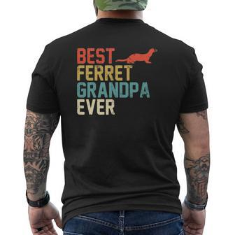Best Ferret Grandpa Ever Retro Grandpa Mens Back Print T-shirt | Mazezy CA