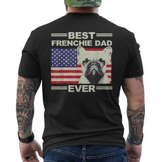 Best Frenchie Dad For Men Us Flag American French Bulldog Mens Back Print T-shirt - Thegiftio UK