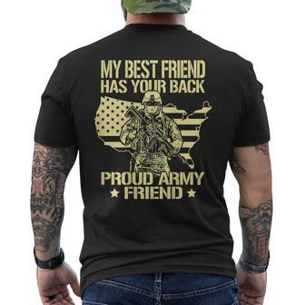 My Best Friend Has Your Back Proud Army Friend Military Mens Back Print T-shirt - Thegiftio UK