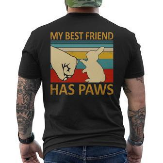 My Best Friend Has Paws Bunny Retro Vintage Men's T-shirt Back Print | Mazezy