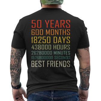 Best Friends Vintage 50 Years Friendship Anniversary Men's T-shirt Back Print - Monsterry CA