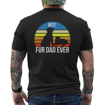 Best Fur Dad Ever Vintage Retro Dog And Cat Owner Mens Back Print T-shirt | Mazezy