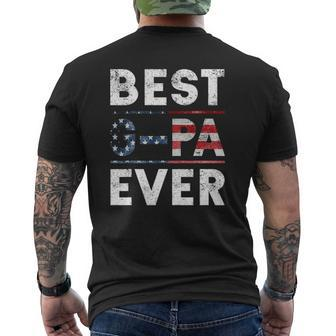Best G-Pa Ever Vintage American Flag Parents Day Mens Back Print T-shirt | Mazezy