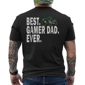 Best Gamer Dad Ever T Father Mens Back Print T-shirt | Mazezy