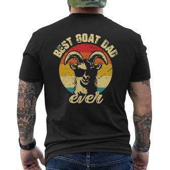 Best Goat Dad Ever Face Retro Vintage Sunset Men's T-shirt Back Print | Mazezy