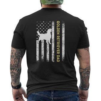 Best Golden Retriever Dad Ever Dog Lover American Flag Mens Back Print T-shirt | Mazezy