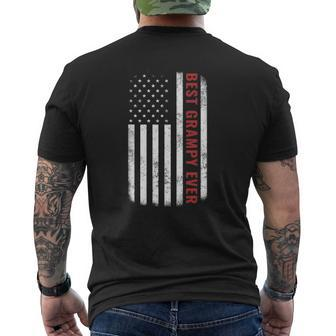Best Grampy Ever Vintage American Flag Tee Father's Day Mens Back Print T-shirt | Mazezy